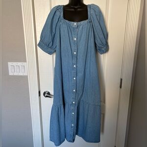 Levi's Light Blue Denim Midi Dress
